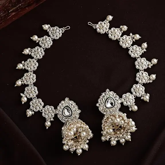 [A22] Earrings for Women Stylish Traditional Fancy Latest Kundan Jhumki Set 